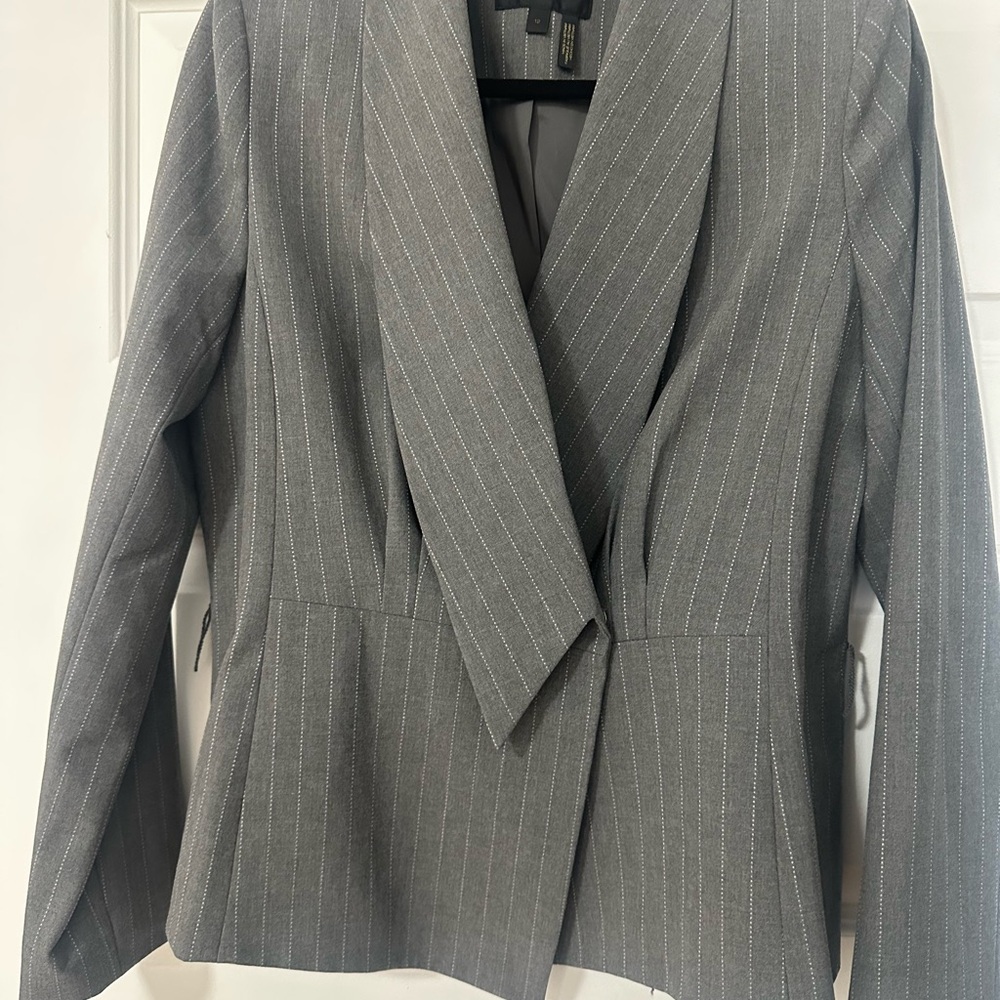 Donna Karan Gray Pinstripe Blazer